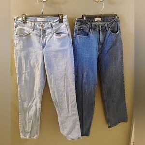 2 Pairs Abercrombie & Finch 29/8 L  Jeans 90s Straight Mid Rise & '90s Relaxed